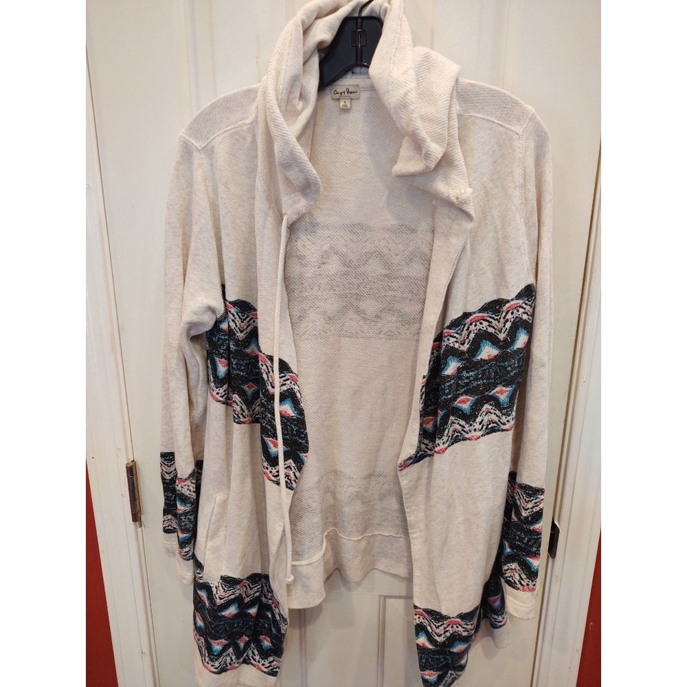 Chip and Pepper California Hooded Cardigan Womens Small Open Front Western Aztec